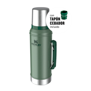 TERMO STANLEY CLASICO 950 ML CON MANIJA Y TAPON CEBADOR - VERDE