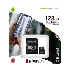 MICROSD KINGSTON 128 GB C/ADAPTADOR CLASE 10 UHS-1 100MB/S